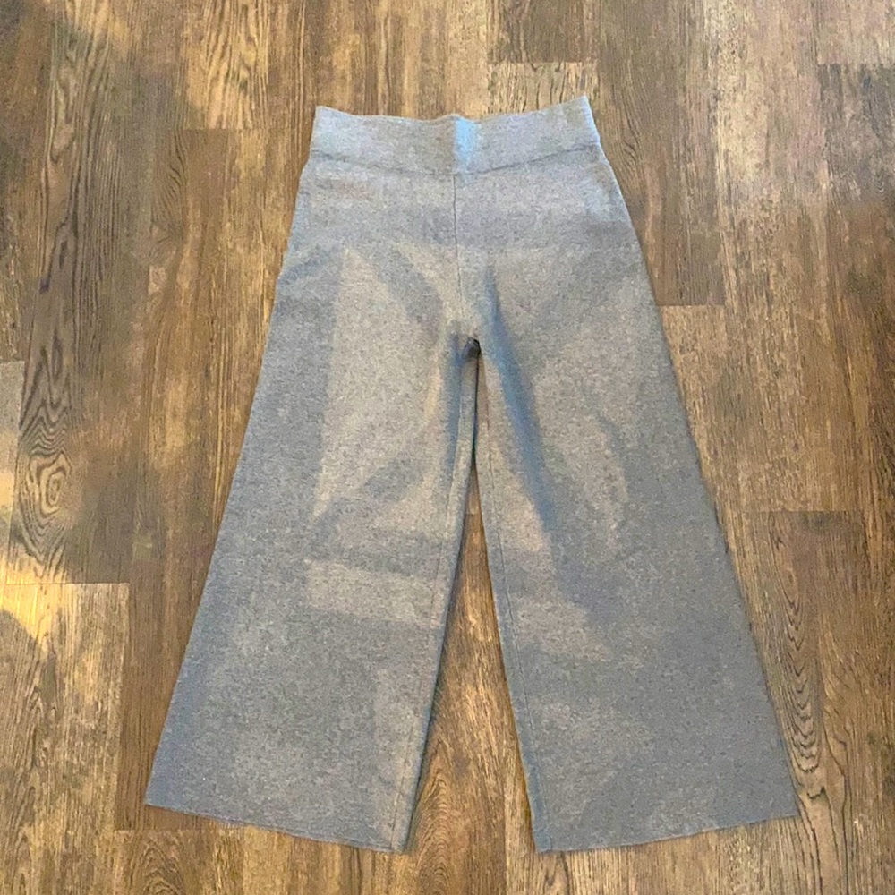 PONTE PULL ON WIDE LEG CROP PANTS